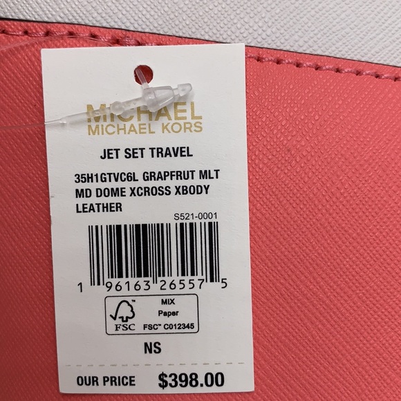Michael Kors Jet Set Travel Medium Logo Dome Crossbody Grapefruit Multi Color - Picture 10 of 16